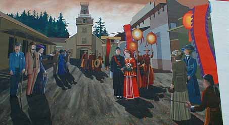 Jim Jim's Wedding mural at 222 Grand Avenue