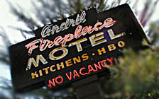 Andril Fireplace Cottages neon sign