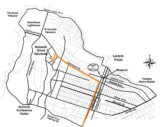 Map to the Monarch Butterflies